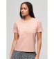 Superdry T-shirt dalla vestibilità comoda con goffratura rosa