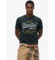 Superdry T-shirt Heritage com logtipo Vintage em azul-marinho