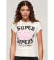 Superdry T-shirt com decorações de cartazes brancos
