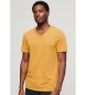 Superdry T-shirt fiammata gialla con scollo a V
