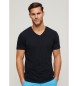 Superdry T-shirt flamejada com decote em V azul-marinho