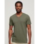 Superdry Camiseta flameada con cuello en V verde