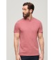 Superdry T-shirt de manga curta flamejada com gola redonda cor-de-rosa
