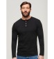 Superdry Black knitted T-shirt with baker's collar