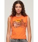Superdry T-shirt justa com o logótipo LA Vintage laranja