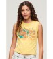 Superdry T-shirt justa com o logtipo LA Vintage amarelo