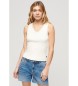 Superdry Athletic Essentials - T-shirt à bordures en dentelle blanc