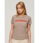 Superdry T-Shirt mit Sportswear-Logo braun