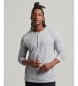 Superdry Camiseta flameada de algodón orgánico con cuello panadero Studios gris