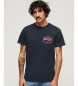 Superdry T-shirt Fluor com logótipo Vintage navy