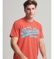 Superdry T-shirt fluorescente com logótipo Logotipo Vintage laranja