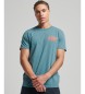 Superdry Fluorescerend T-shirt met logo Vintage Logo groenblauw