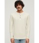 Superdry Camiseta de cuello panadero y manga larga beige