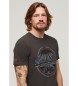 Superdry T-shirt gráfica de banda rock cinzenta escura