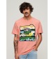 Superdry Neonowa koszulka podróżna różowa
