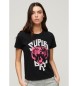Superdry Lo-fi Rock grafisch T-shirt zwart