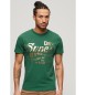 Superdry T-shirt z metaliczną grafiką w kolorze zielonym