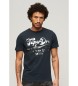 Superdry T-shirt med grafik i marinblå metallic från Workwear