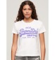 Superdry T-shirt graphique néon avec coupe cintrée blanche