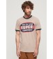 Superdry Ringer Workwear beige grafisk T-shirt