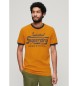 Superdry T-shirt z grafiką Ringer Workwear pomarańczowy