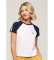 Superdry T-shirt rétro avec logo Essential blanc
