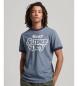 Superdry Ribbad T-shirt i ekologisk bomull Vintage Cooper Class blå