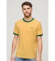 Superdry Ringer T-shirt met logo Essential geel