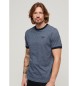 Superdry Ringer T-shirt met logo Essential blauw