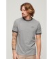 Superdry Ringer-T-Shirt mit Logo Essential grau