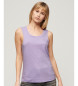 Superdry T-shirt bez rękawów z szerokim okrągłym dekoltem, liliowy