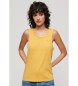 Superdry T-shirt sans manches à large encolure ronde jaune