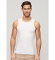 Superdry Koszulka bez rękawów z logo Essential biała