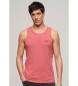 Superdry Koszulka bez rękawów z logo Essential, różowa
