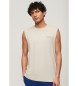 Superdry T-Shirt Essential aus Bio-Baumwolle mit beigefarbenem Logo