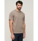 Superdry T-shirt solta com logtipo em tons de cinzento