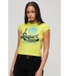 Superdry Varsity Burnout T-shirt geel