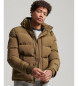 Superdry Everest quilted hooded jacket green