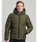 Superdry Quilted hooded jacket Sports green