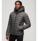 Superdry Herringbone pattern Fuji hooded jacket 
grey