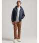 Superdry Navy Quilted Hybrid Jacket