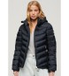 Superdry Quilted hooded jacket Fuji navy