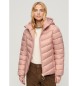 Superdry Fuji Prešita jakna s kapuco roza