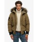 Superdry Everest groen gewatteerd bomberjack met capuchon