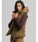 Superdry Gilet imbottito in pelliccia sintetica verde Everest