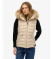 Superdry Gilet Fuji en fausse fourrure beige Superdry Gilet Fuji en fausse fourrure beige