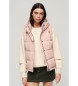 Superdry Everest Steppweste mit Kapuze Rosa