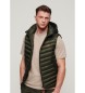 Superdry Fuji hooded quilted waistcoat green