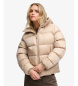 Superdry Casaco Acolchoado Brilhante com Capuz bege