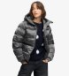 Superdry Shiny Padded Jacket with Hood black